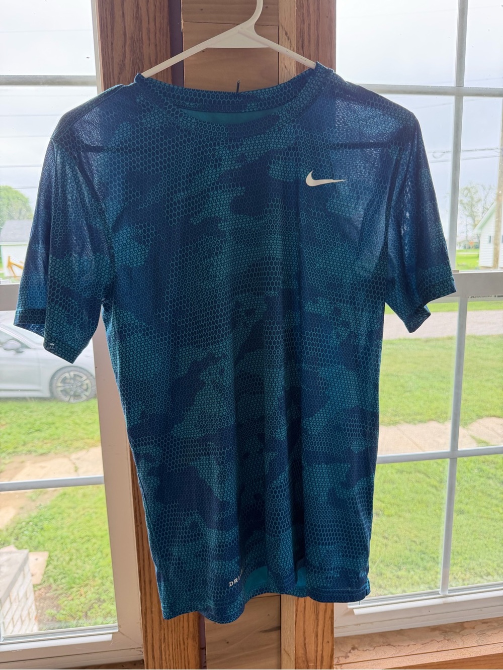 Nike Blue Performance Dri-FIT Tee with Hex Print